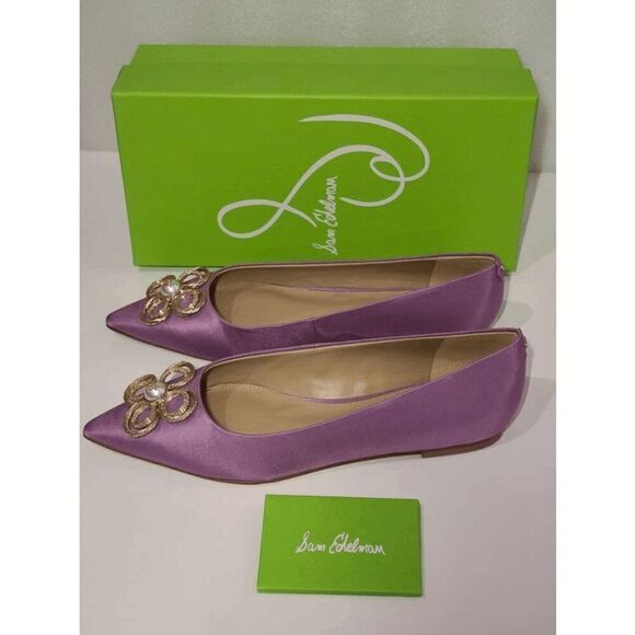 💜 SAM EDELMAN Wanda Tour Lilac Dress Flats MSRP $158 SIZES 6,5 and 9 NEW IN BOX - Picture 8 of 16